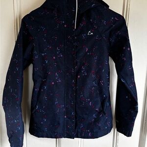 Girls Large Paradox Navy Floral Rain Suit
